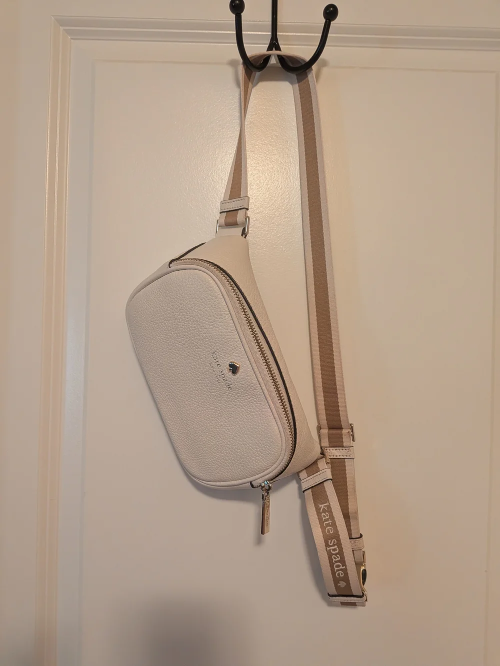 Kate Spade Pebbled Leather Belt Bag in Off-White
