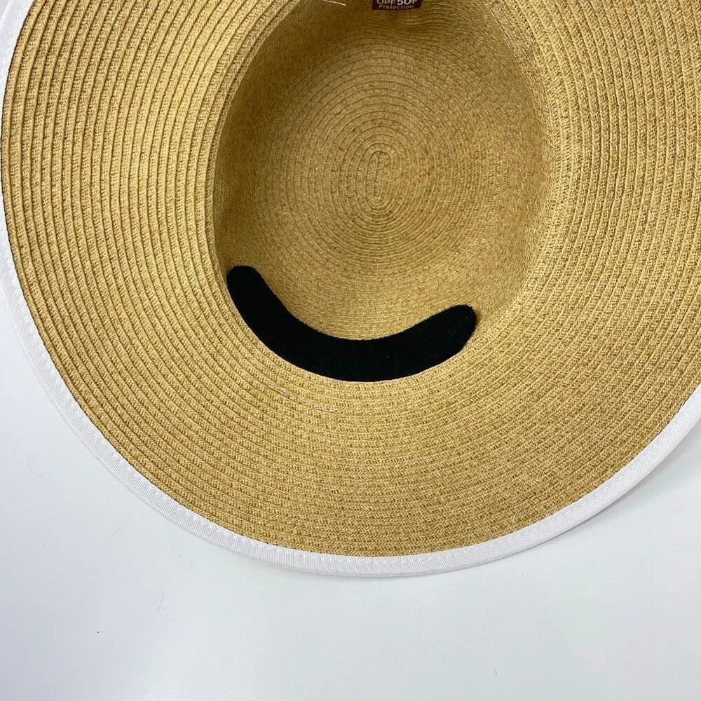 Sun N Sand Floppy Open Back Face Saver Sun Hat Cap 100% Paper Women’s OSFM