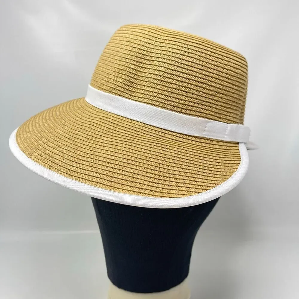 Sun N Sand Floppy Open Back Face Saver Sun Hat Cap 100% Paper Women’s OSFM