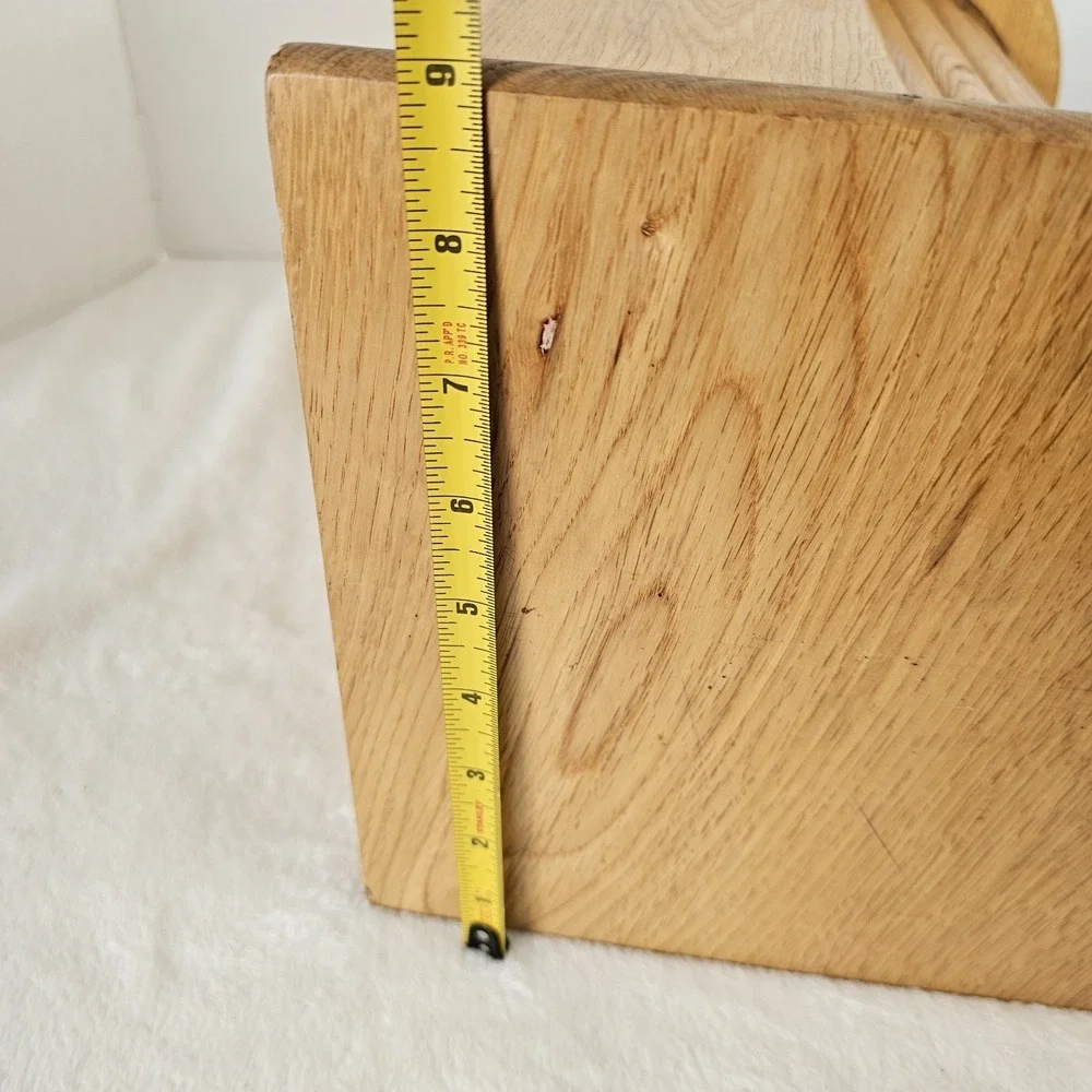 Vintage Natural Oak Roll Top Tambour Door Bread Box 16