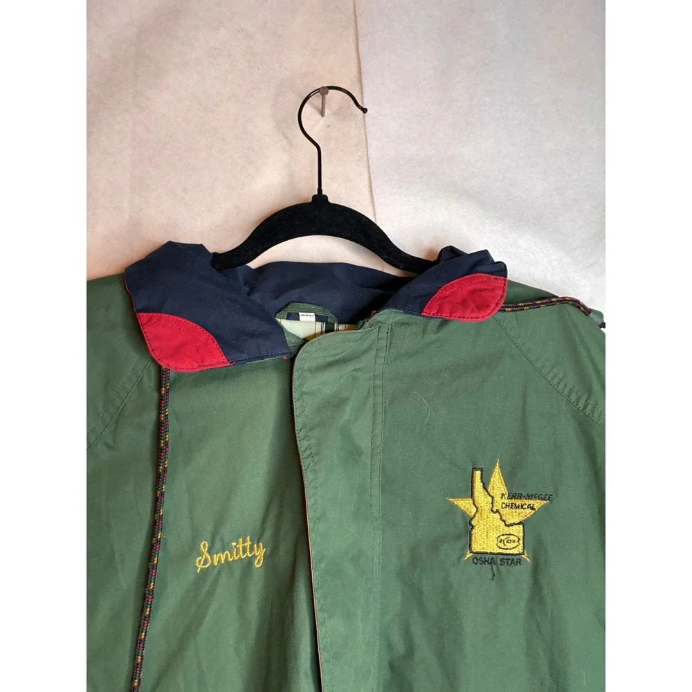 Vintage WinnerMate Kerr-McGee OSHA Star Bomber Jacket Green XXL‎ Smitty Workwear