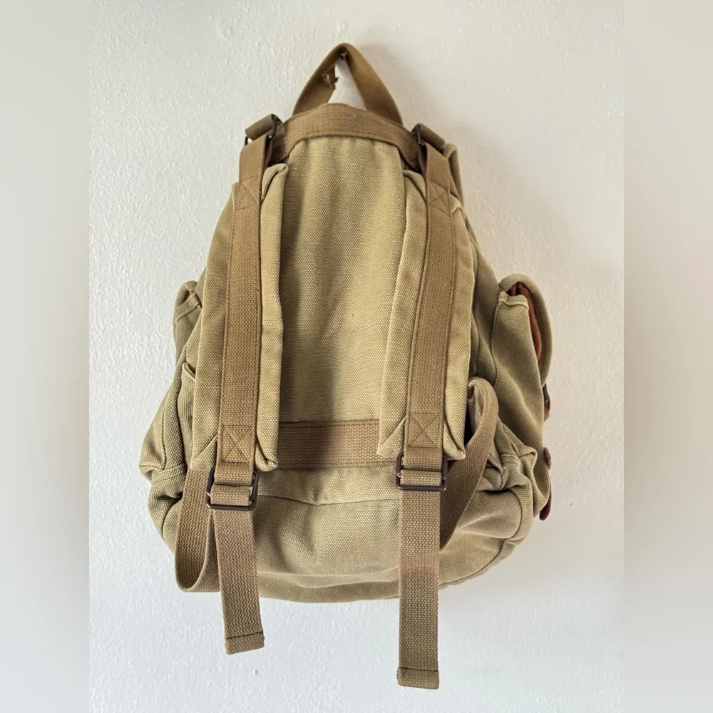 Vintage Kakadu TRADERS AUSTRALIA BROWN Canvas and  LEATHER BACKPACK BAG