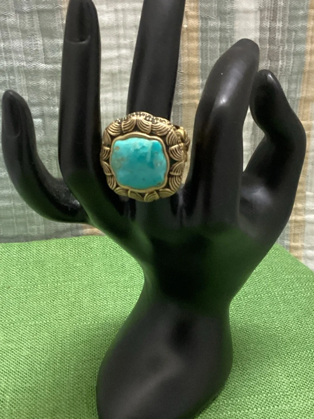Studio Barse vintage gold tone turquoise ring Boho Southwest Vintage ethnic