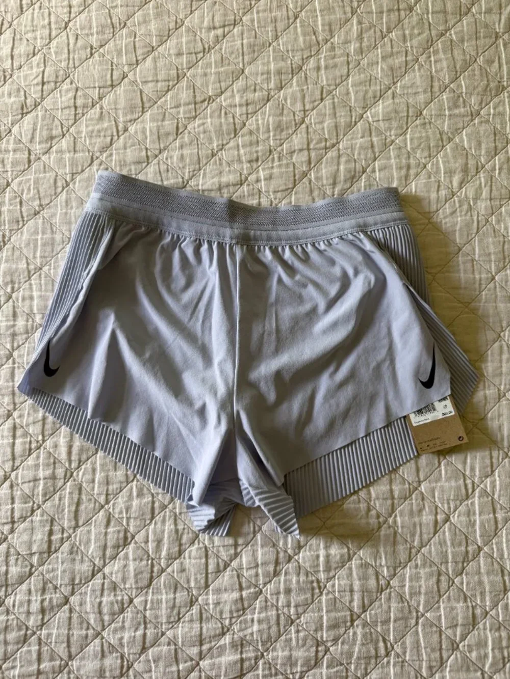 Nike Women's AeroSwift Running Shorts - Ghost / Blue Void, Medium (NWT)