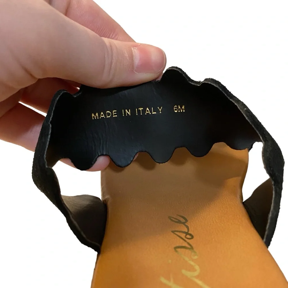 Matisse Black Suede Double Strap Wedge Sandal