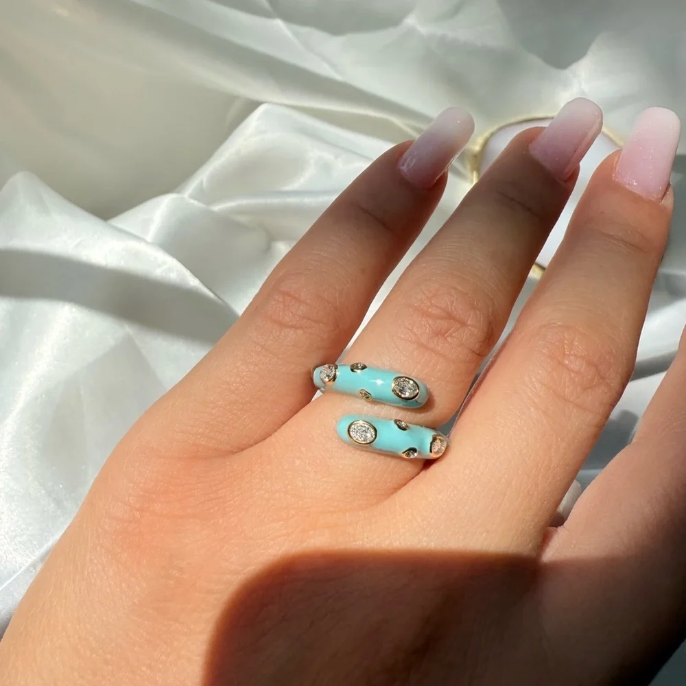 Anthro Elegant Blue Adjustable Ring