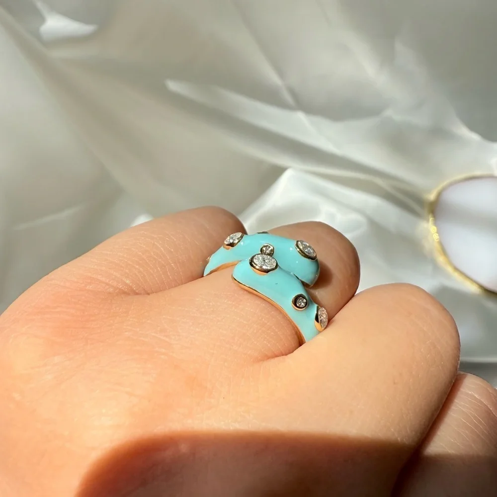 Anthro Elegant Blue Adjustable Ring