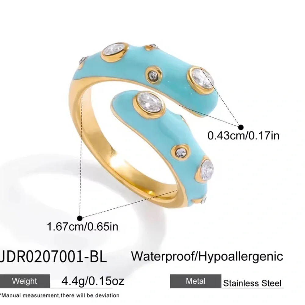 Anthro Elegant Blue Adjustable Ring
