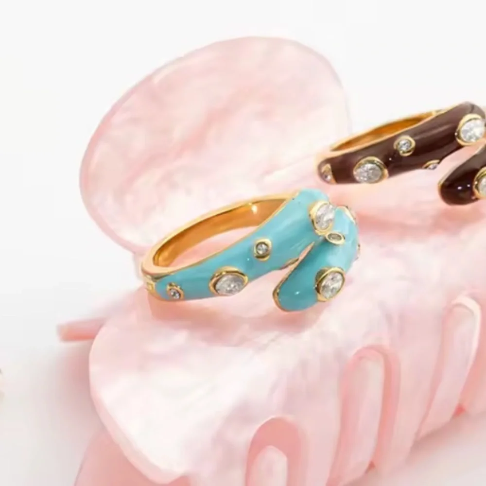 Anthro Elegant Blue Adjustable Ring
