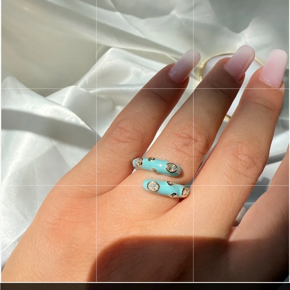 Anthro Elegant Blue Adjustable Ring