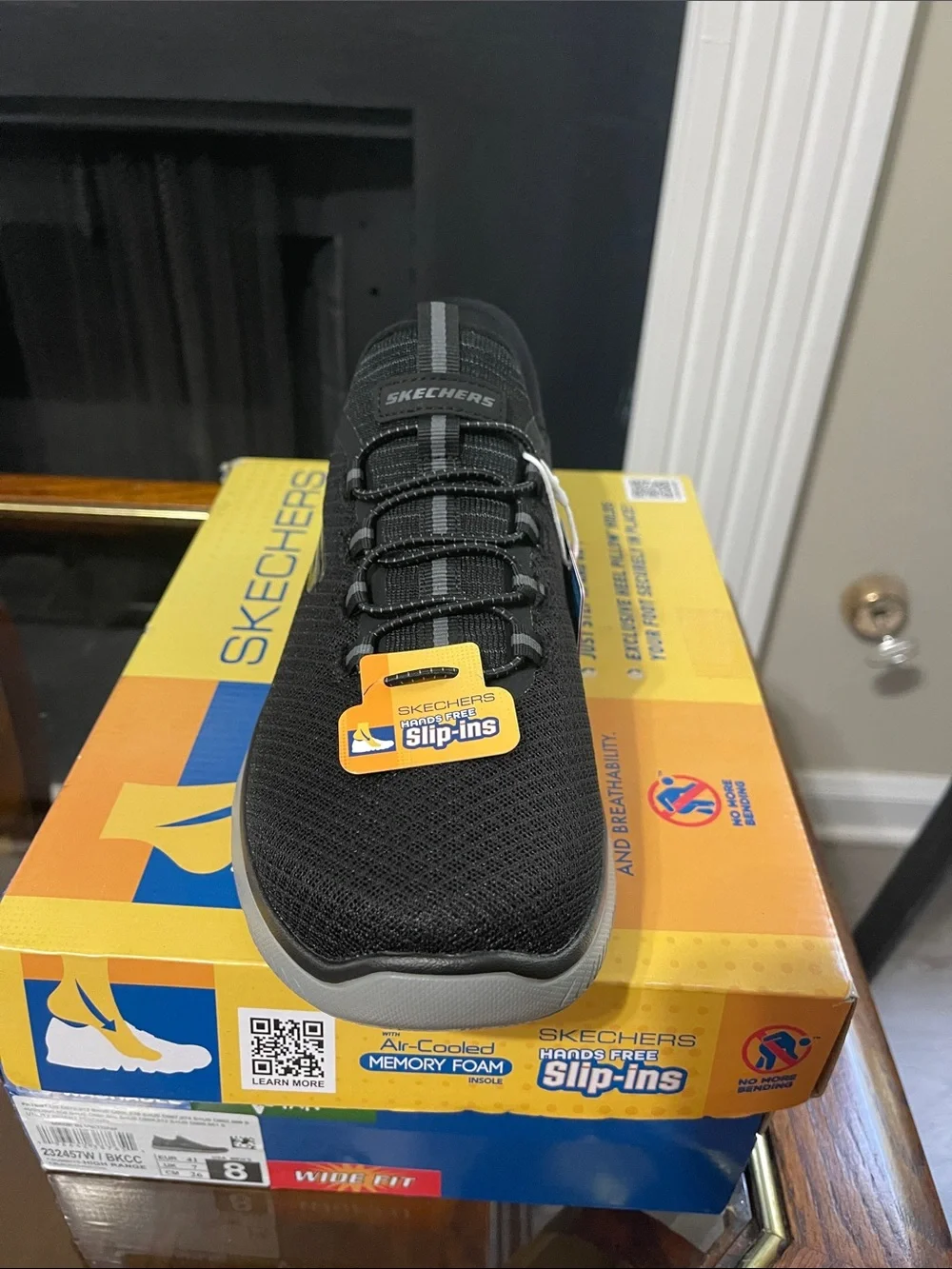 Skechers Men's Black Athletic Slip-On with Gray Sole