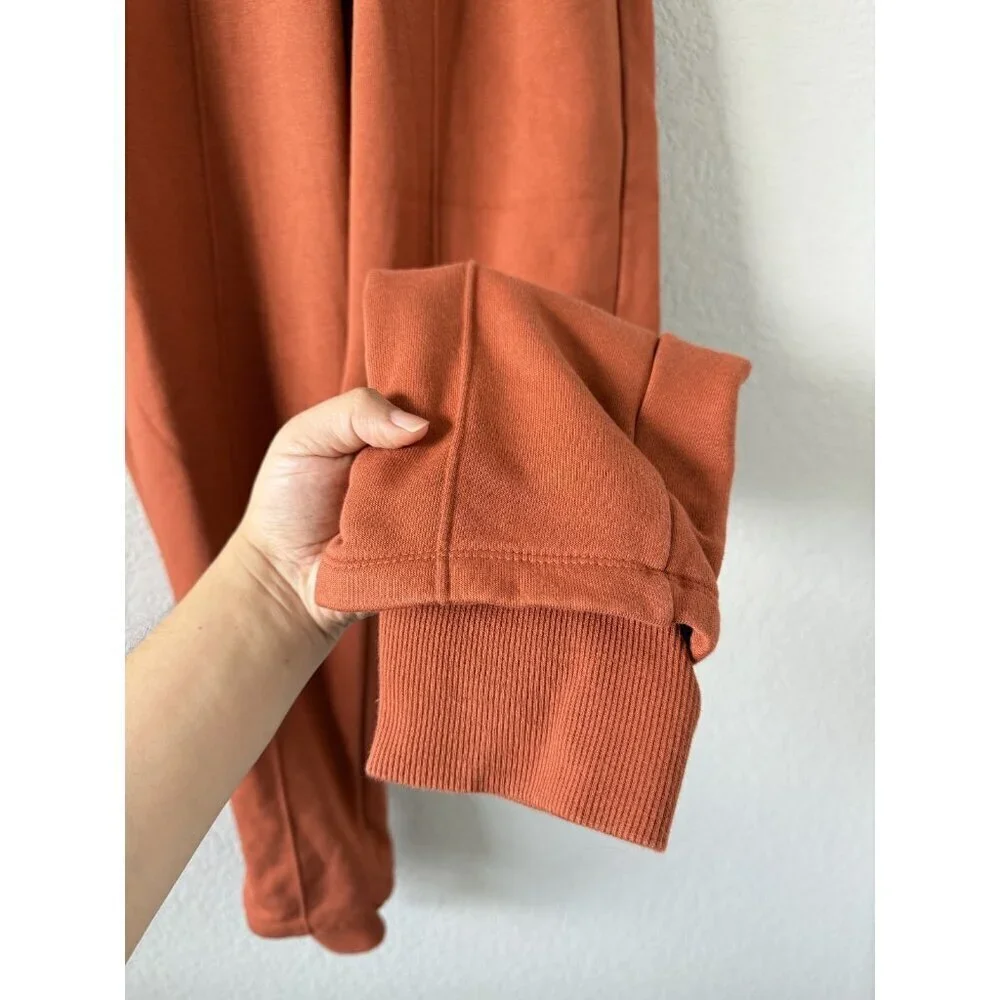Nike Sportswear Swoosh High Rise Fleece Joggers Orange Baggy Loungewear Sporty M