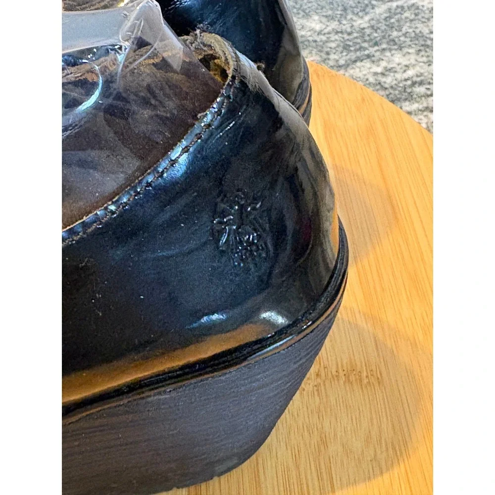 Fly London Yala Black Patent Leather Lace  Wedge Platform Oxfords P500324011 40