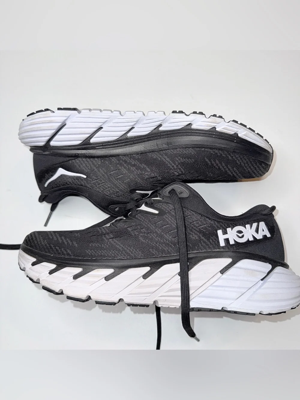 Hoka Black and White Men's Athletic Running Shoes
