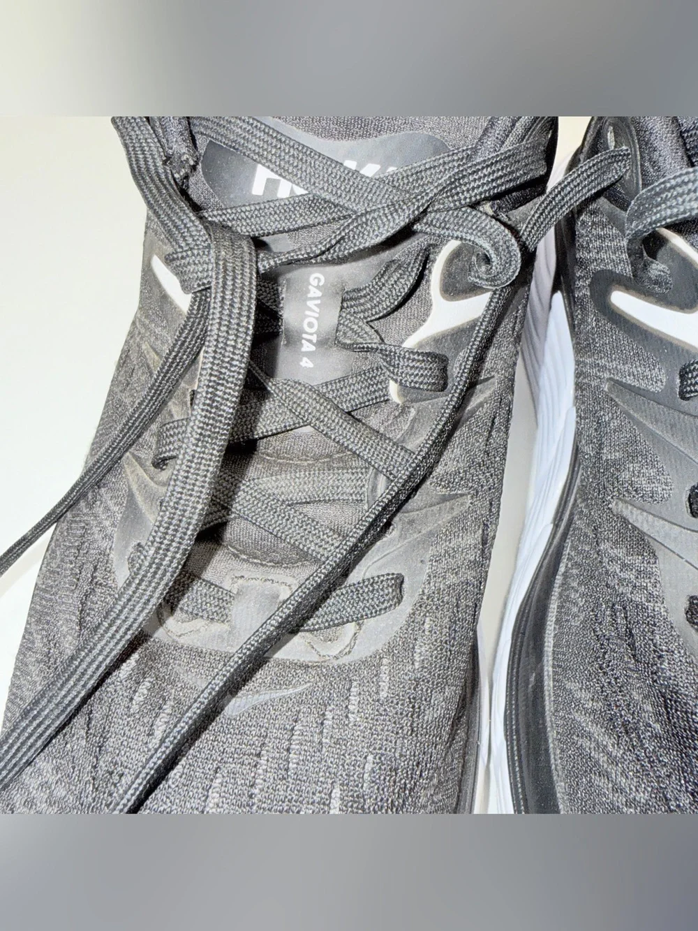 Hoka Black and White Men's Athletic Running Shoes