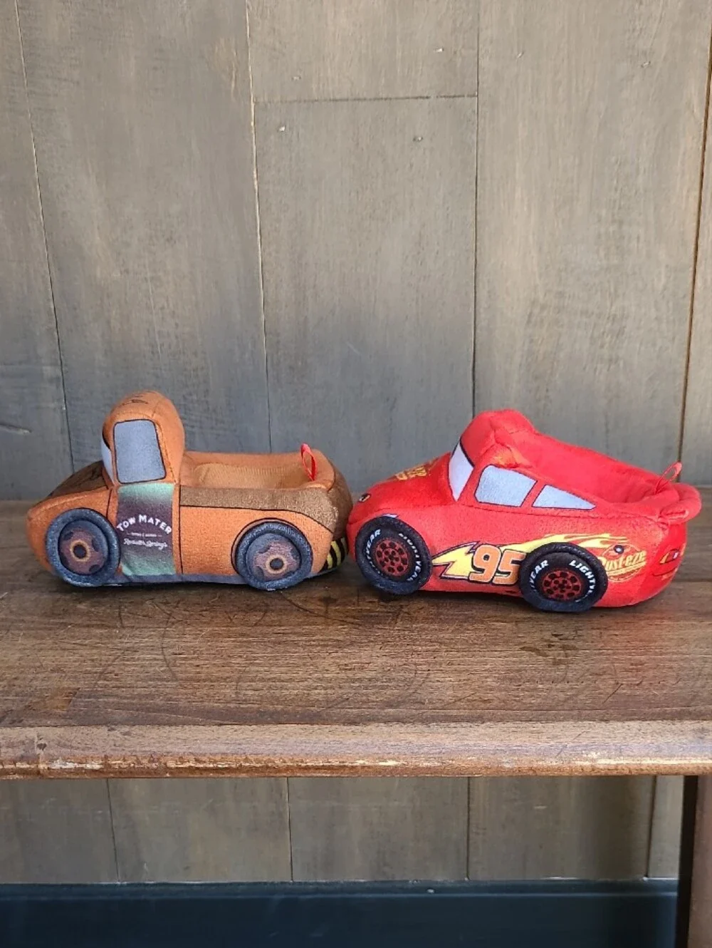 Disney/Pixar Cars Slippers Toddler sz 5/6 Lightning McQueen & Mater Plush