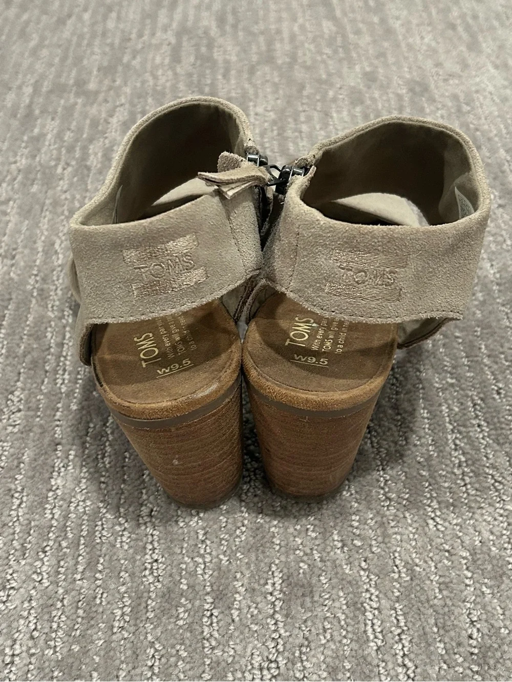 TOMS Women's Suede Slingback Sandals in Taupe