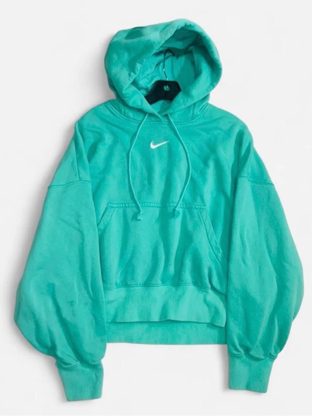 Nike Turquoise Pullover Hoodie with White Swoosh