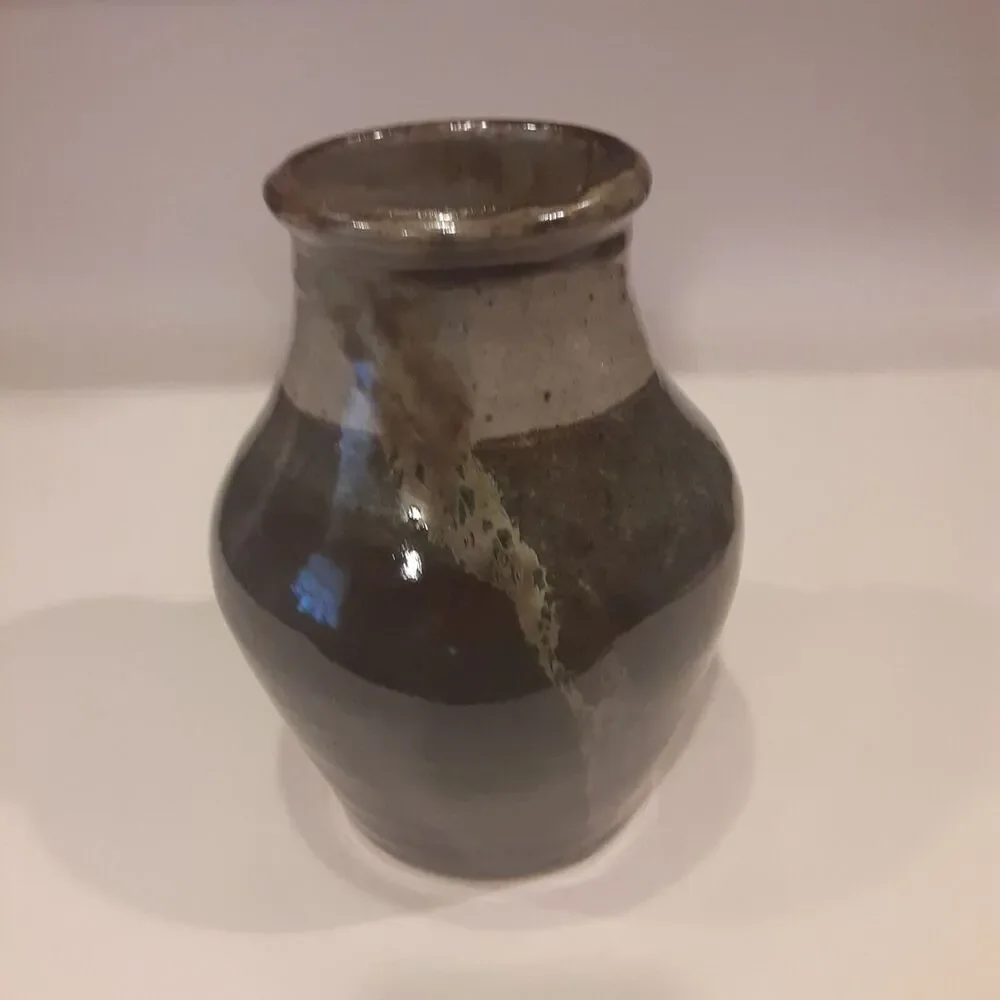 Stoneware Vessel Handmade Pottery Unsigned Masculine