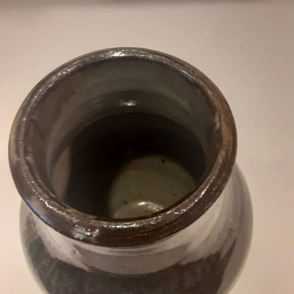 Stoneware Vessel Handmade Pottery Unsigned Masculine