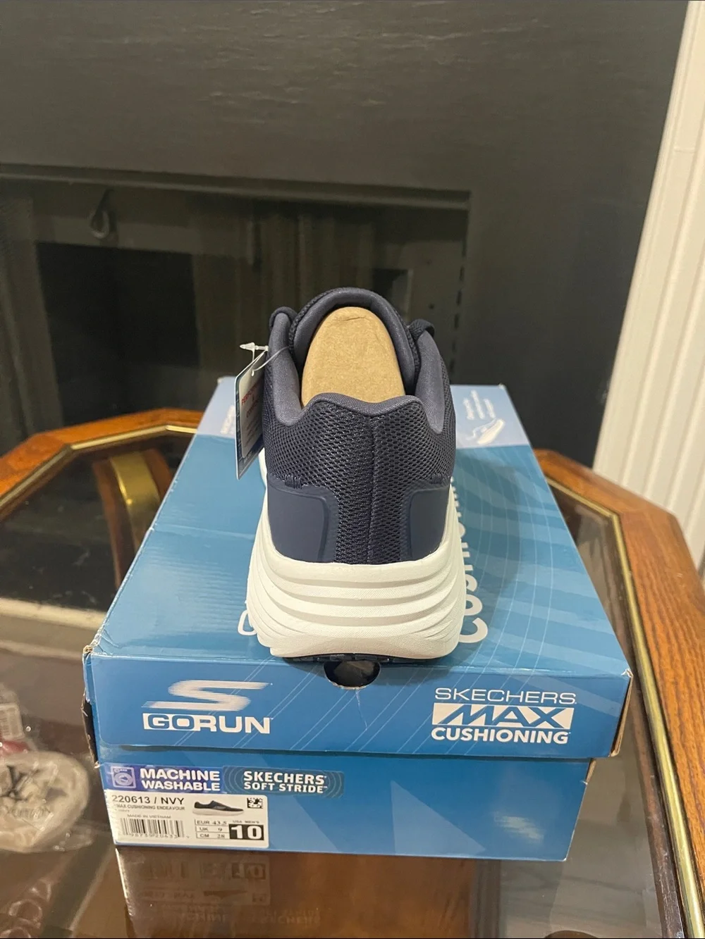Skechers Navy and White GO RUN Max Cushioning Sneaker