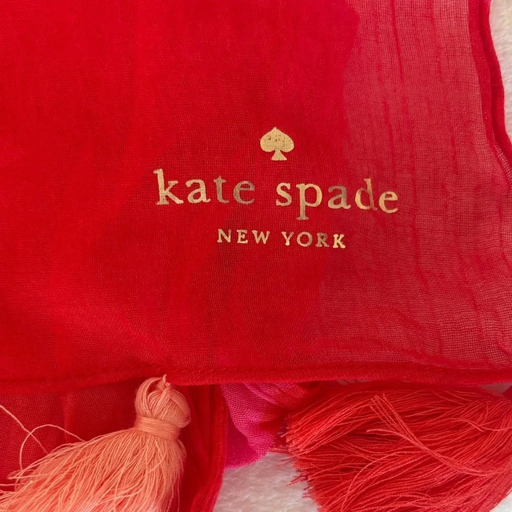 Kate Spade Pink and Orange Striped Scarf