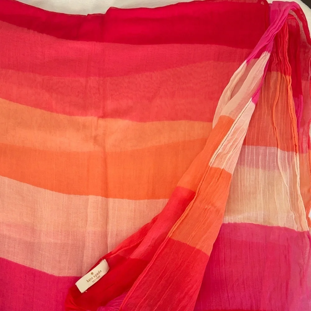 Kate Spade Pink and Orange Striped Scarf