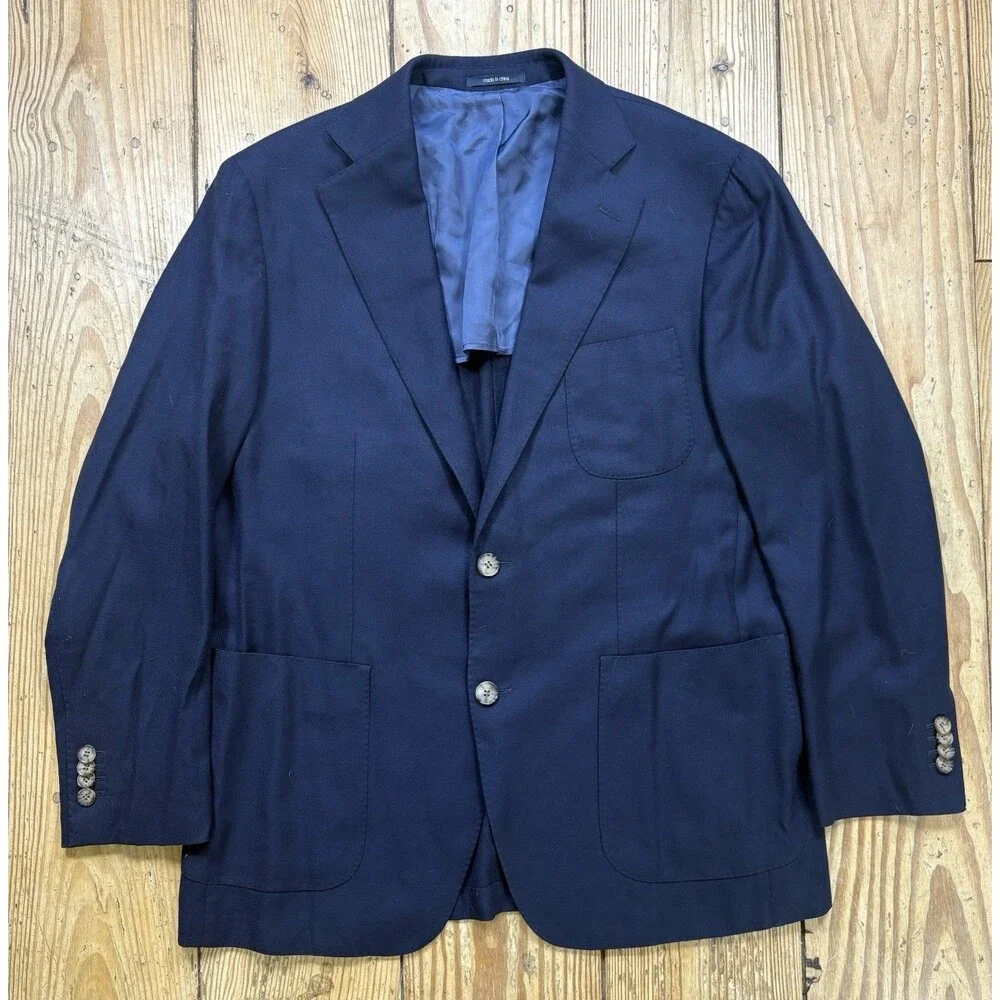 Suitsupply Hudson HL Int Super 130’s Wool Navy Blazer Sport coat Men’s Size 44S