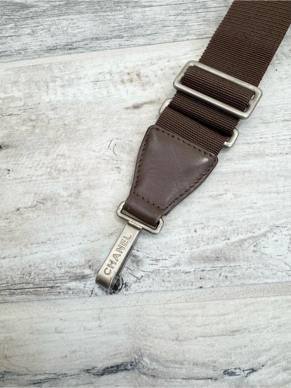 CHANEL brown nylon