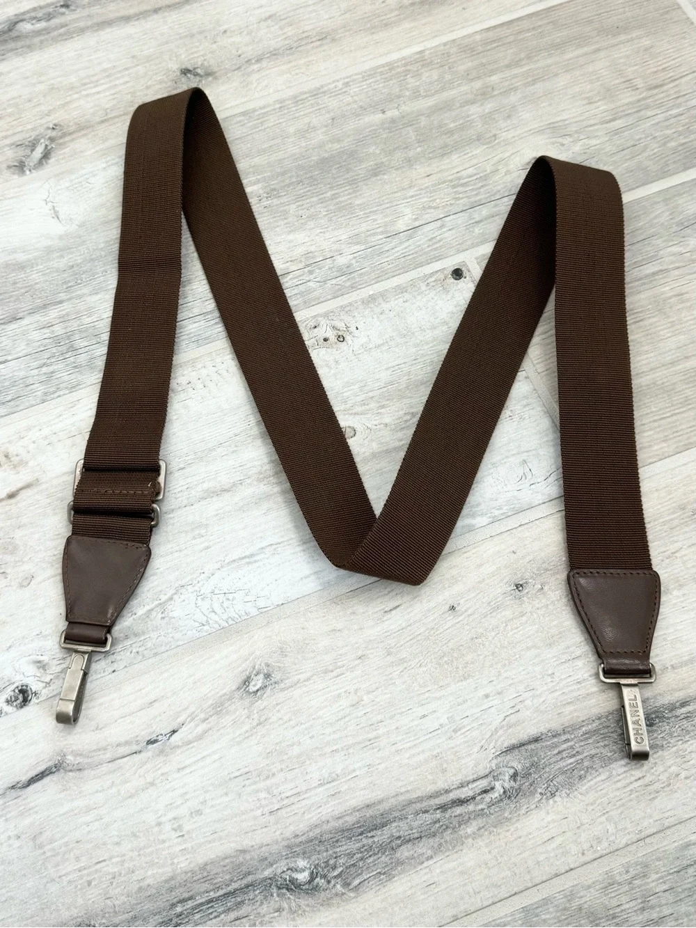CHANEL brown nylon
