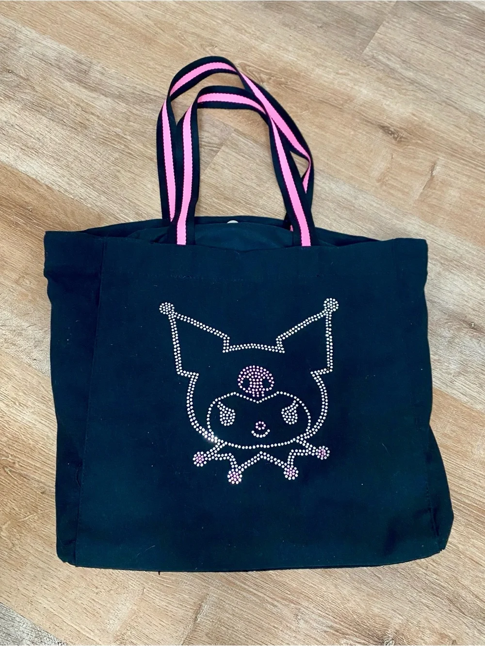 Sanrio Kuromi Face Rhinestone  Tote Bag