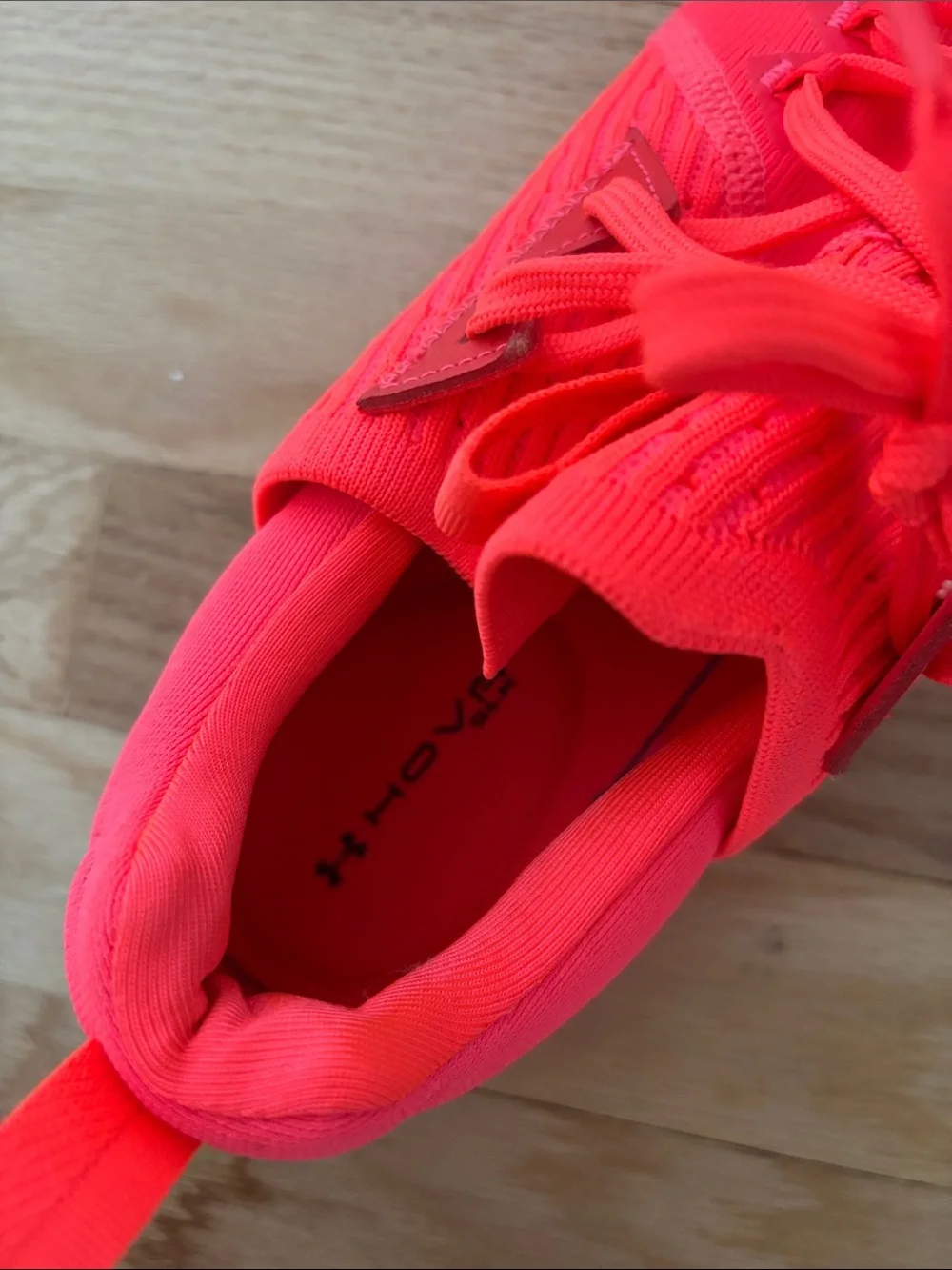 Men’s Under Armour Hover Bright Neon Pink Athletic Sneakers