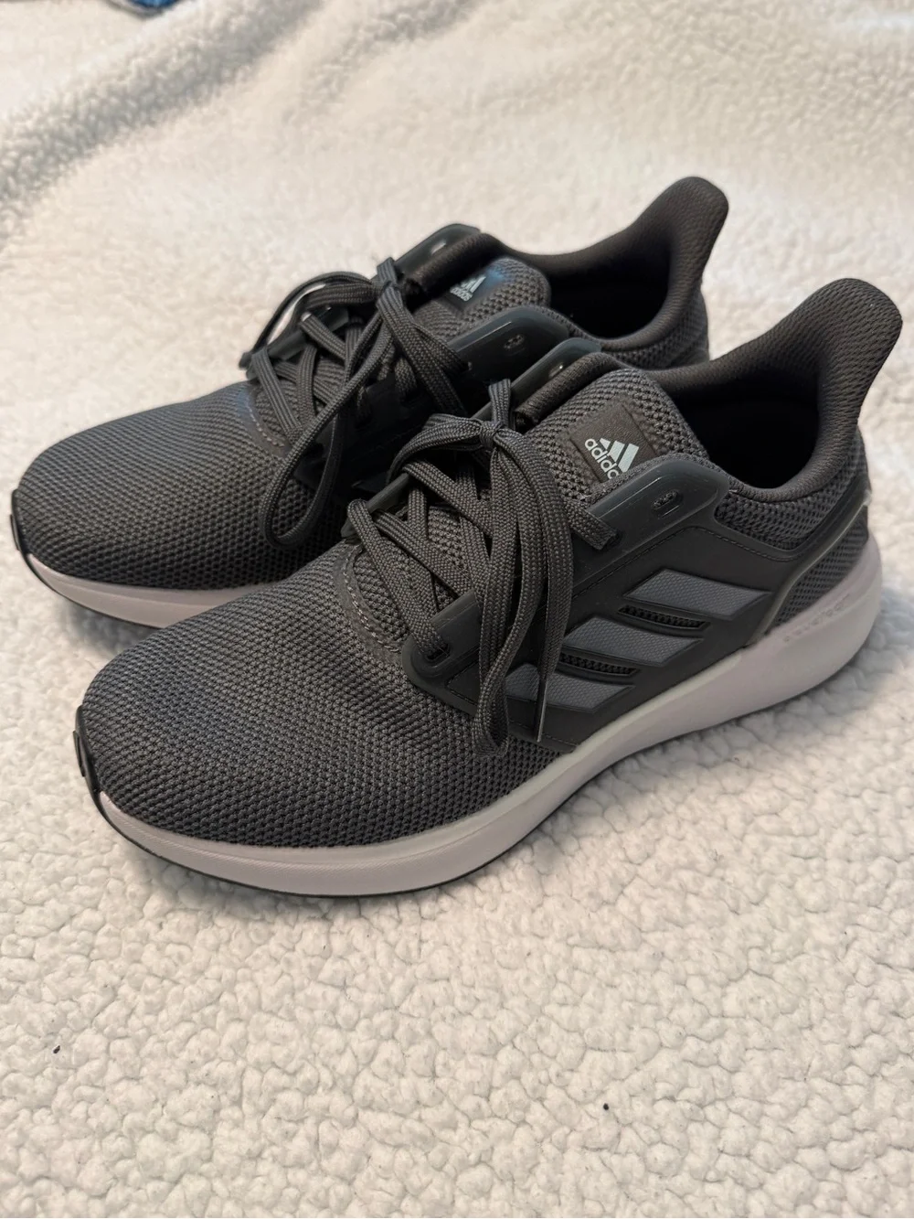 Adidas Dark Gray Athletic Sneakers with Black Sole