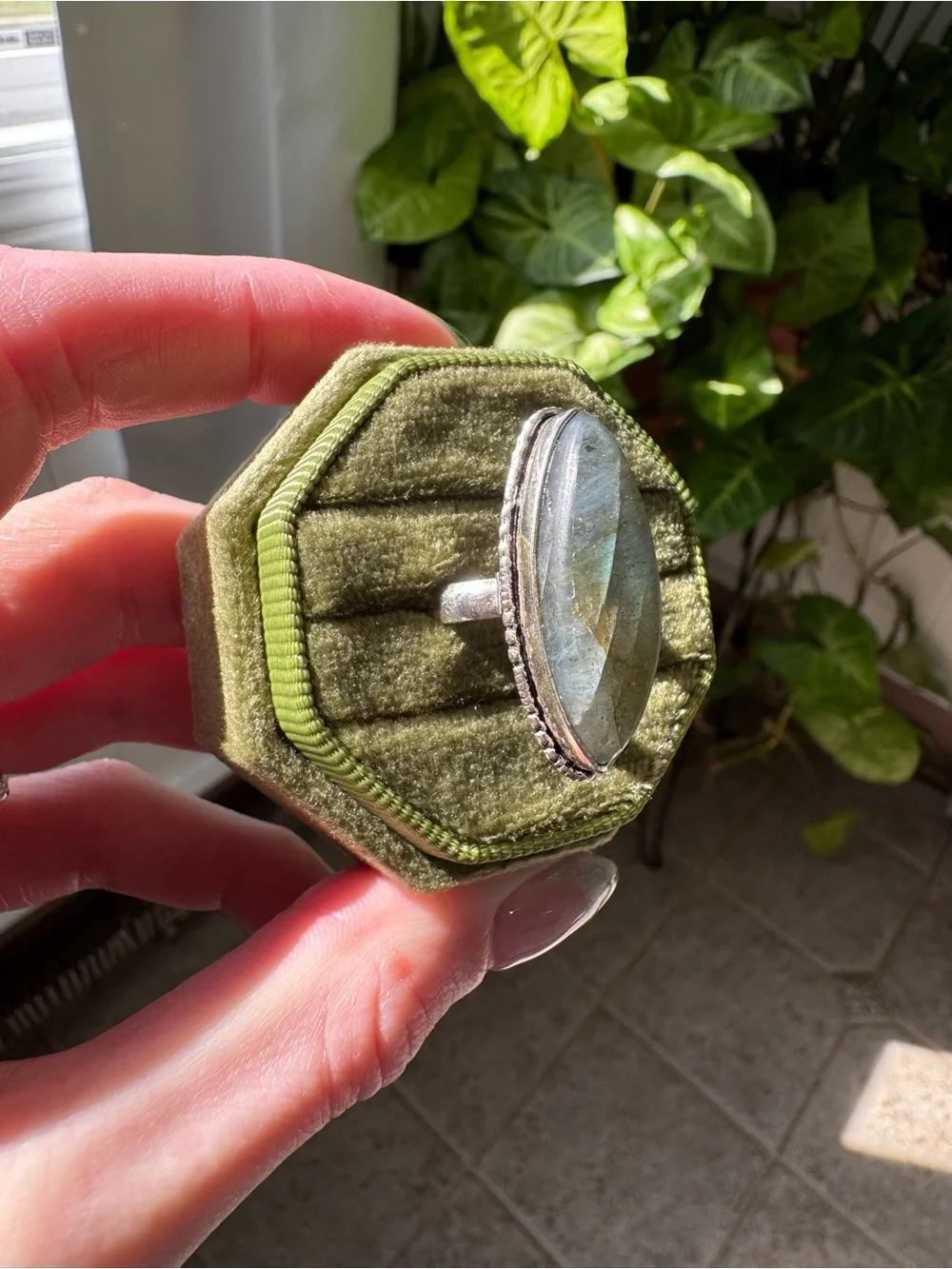 Marquise Labradorite Statement Ring 925