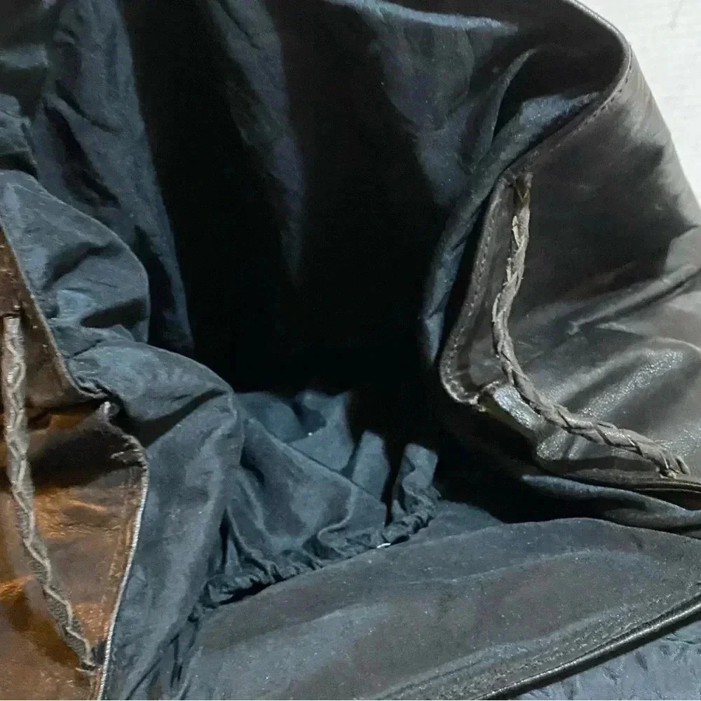Handcrafted African unisex black leather backpack