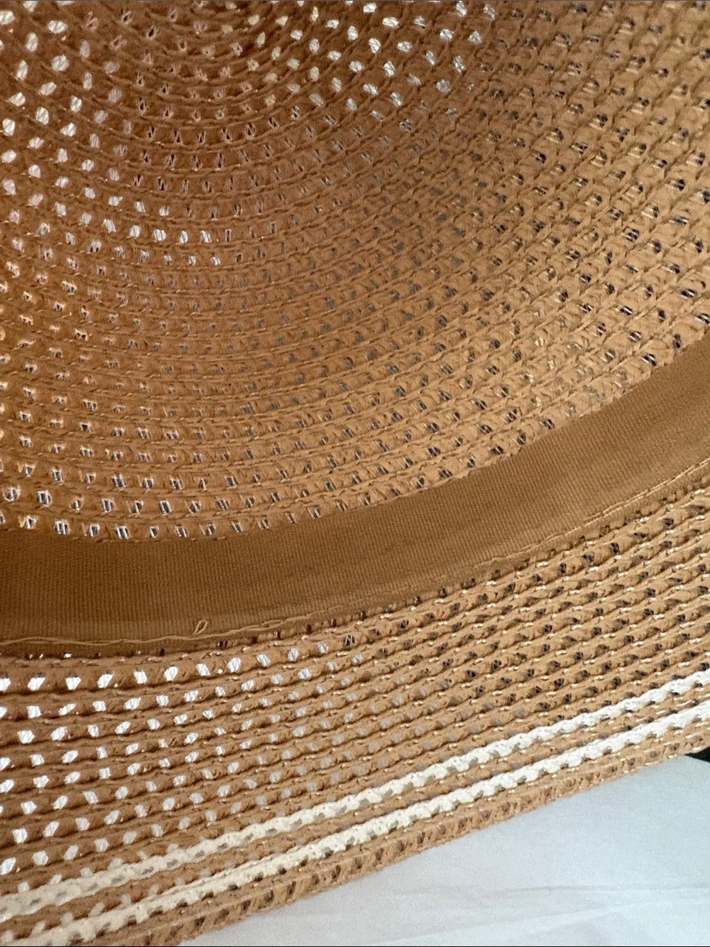 Magid Brown Straw Sun Hat with White Trim