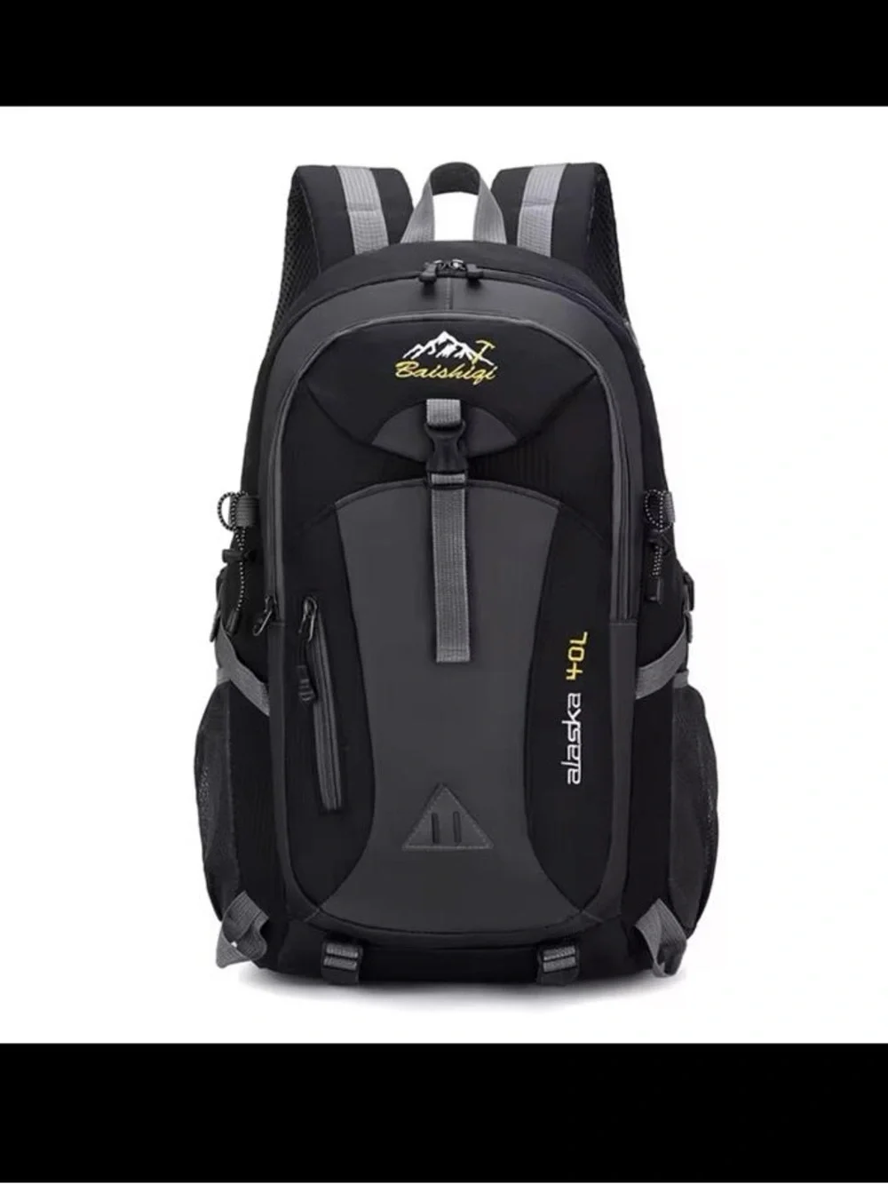 Alaska 40L Men's Black and Gray Hiking Backpack by Baishigi