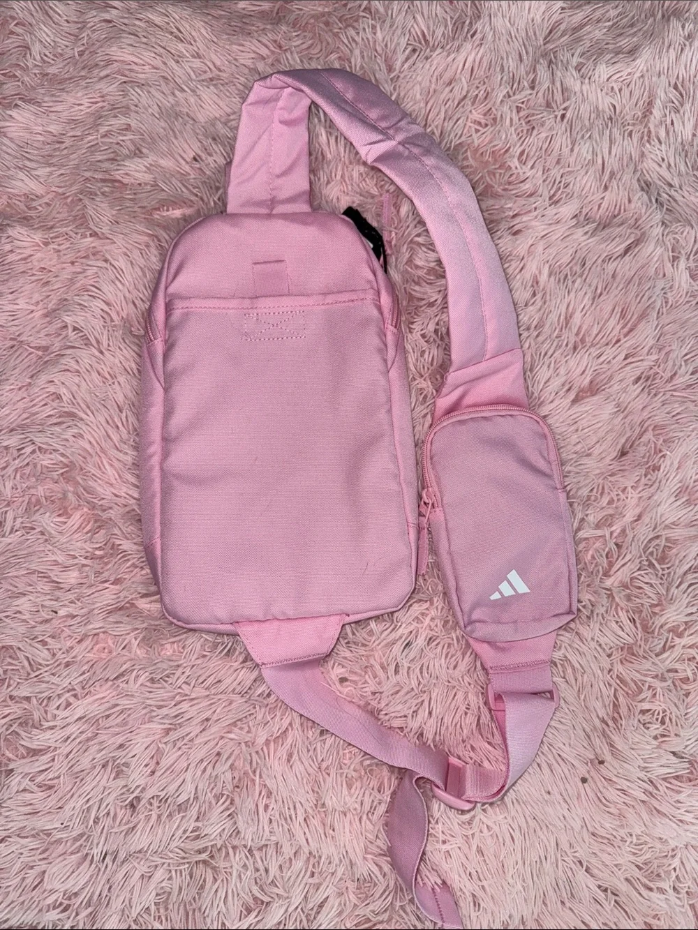 NWT adidas Pink Sling Pack with Front Zip Pocket