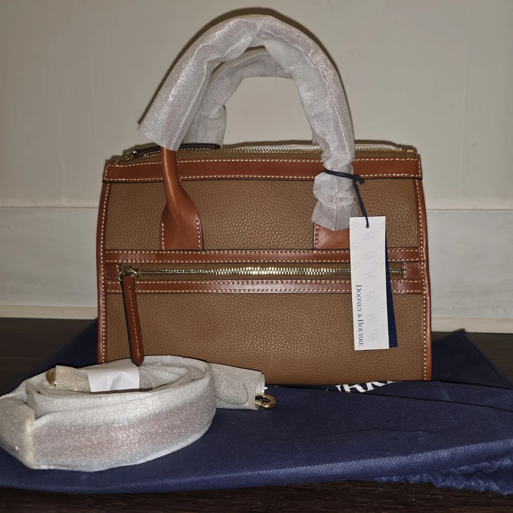 Dooney & Bourke Pebble Leather Satchel Bag in Brown