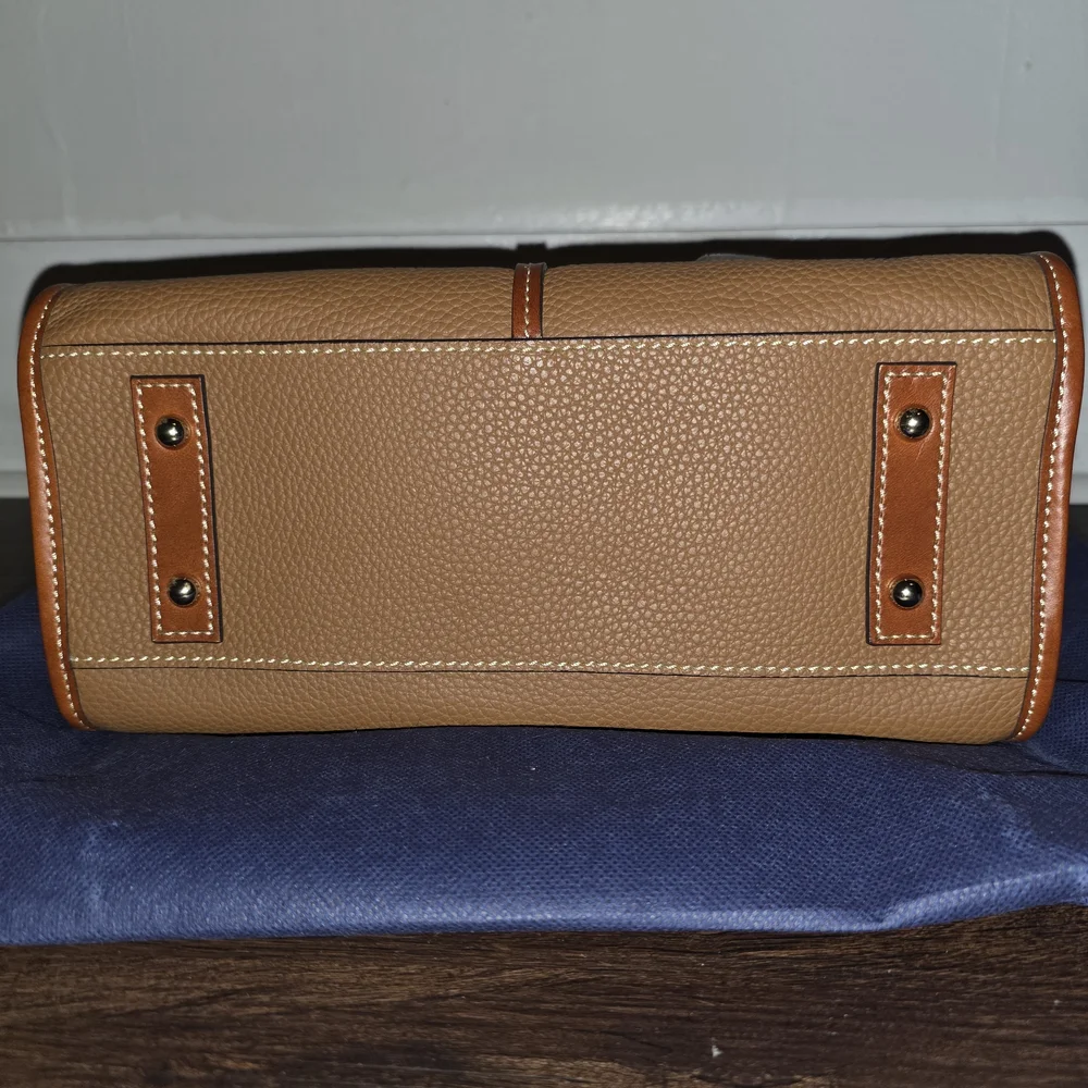 Dooney & Bourke Pebble Leather Satchel Bag in Brown