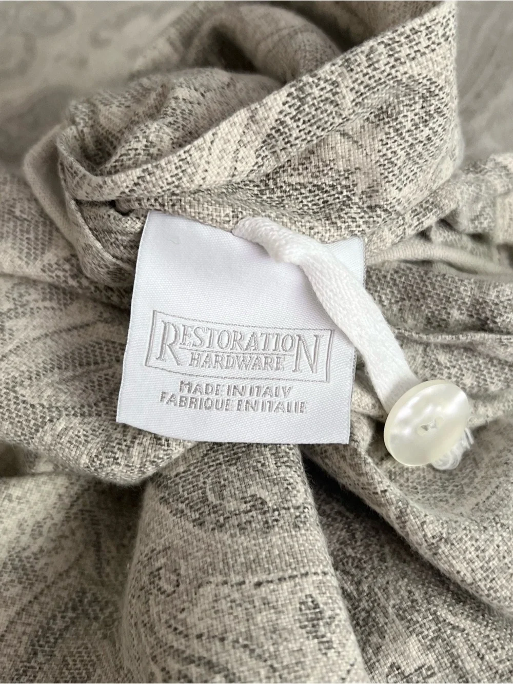Restoration Hardware RH Italian Antiqued Floral Queen Duvet Cover Jacquard Italy