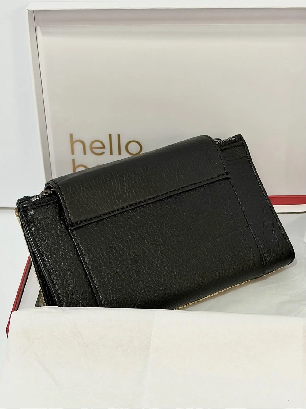 Hammitt Levy Leather Wallet/Crossbody in Chaparral Raffia With Gunmetal Hardware