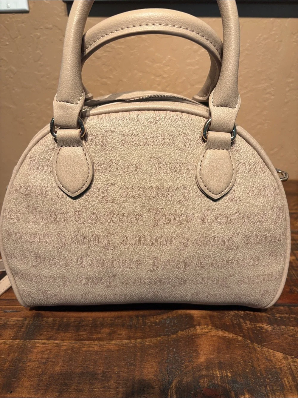 Juicy Couture NWT Vegan Leather Dome Satchel/crossbody in Cafe MSRP $89