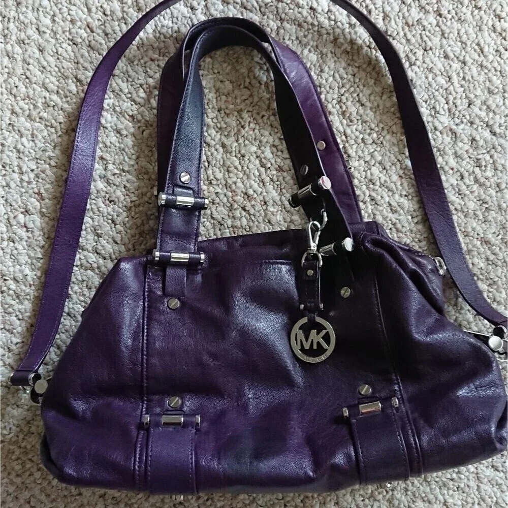 MICHAEL KORS Gibson Rich purple Leather Satchel