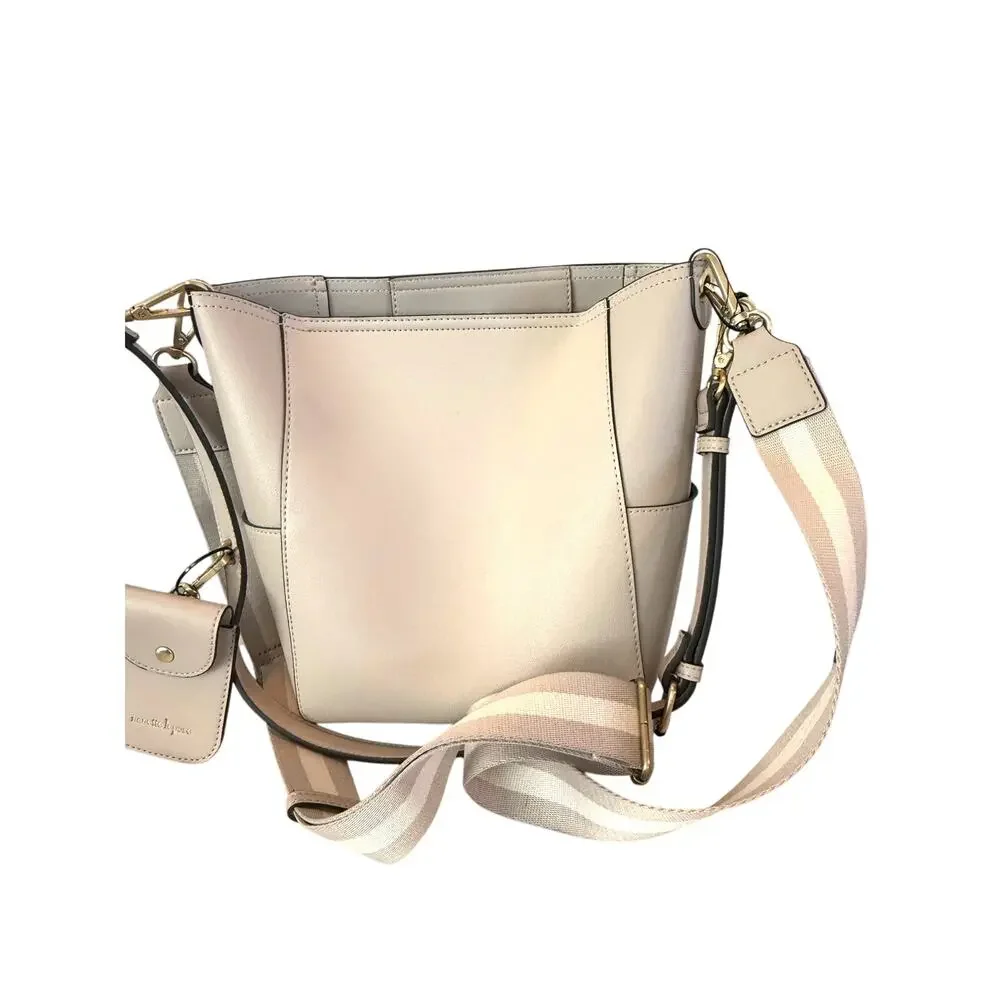 Nanette Lepore Leather Crossbody Tote Adjustable Strap Mini Pouch $148