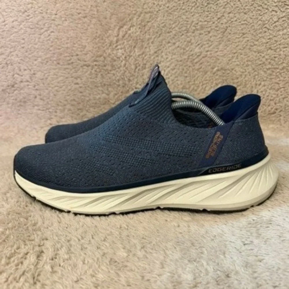 Skechers Hands Free Slip-ins Edge Ride Mens 10 Wide Navy Sneakers 232839WW