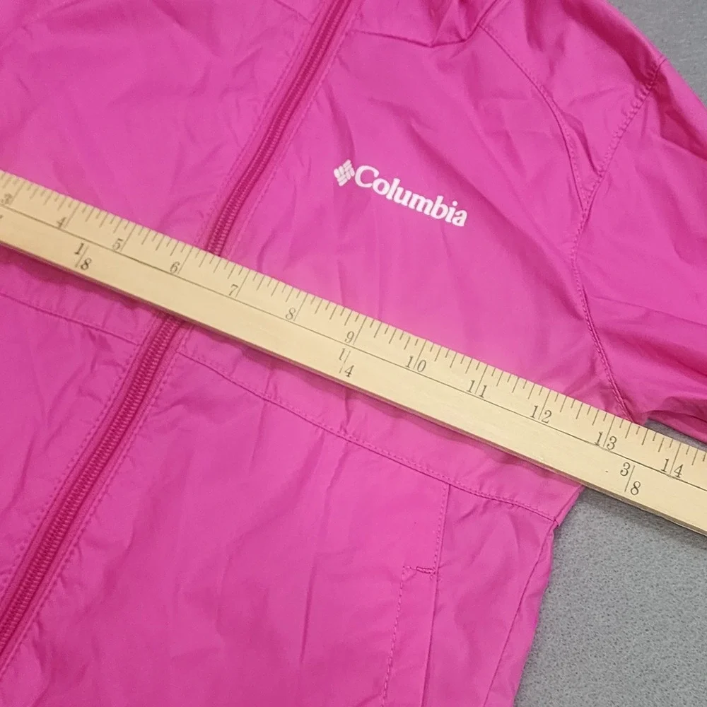 Columbia Windbreaker Jacket Pink Hooded Full Zip Kids XXS 4/5