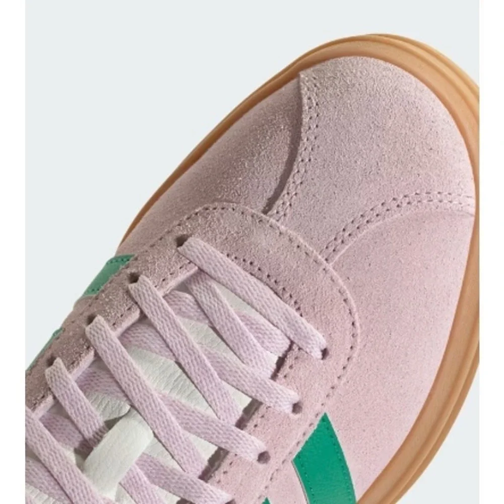 Adidas Women's Size 6 VL Court Bold Clear Pink Green Platform Sneaker NEW JP6916