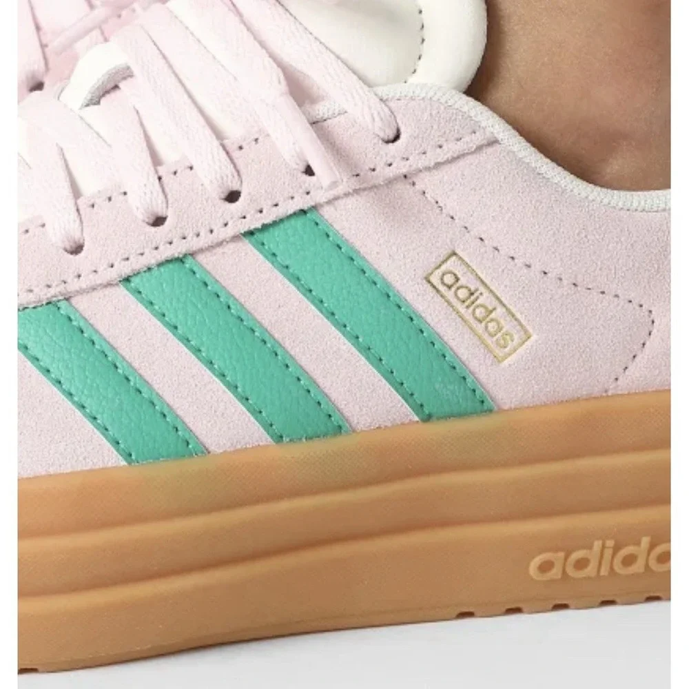 Adidas Women's Size 6 VL Court Bold Clear Pink Green Platform Sneaker NEW JP6916