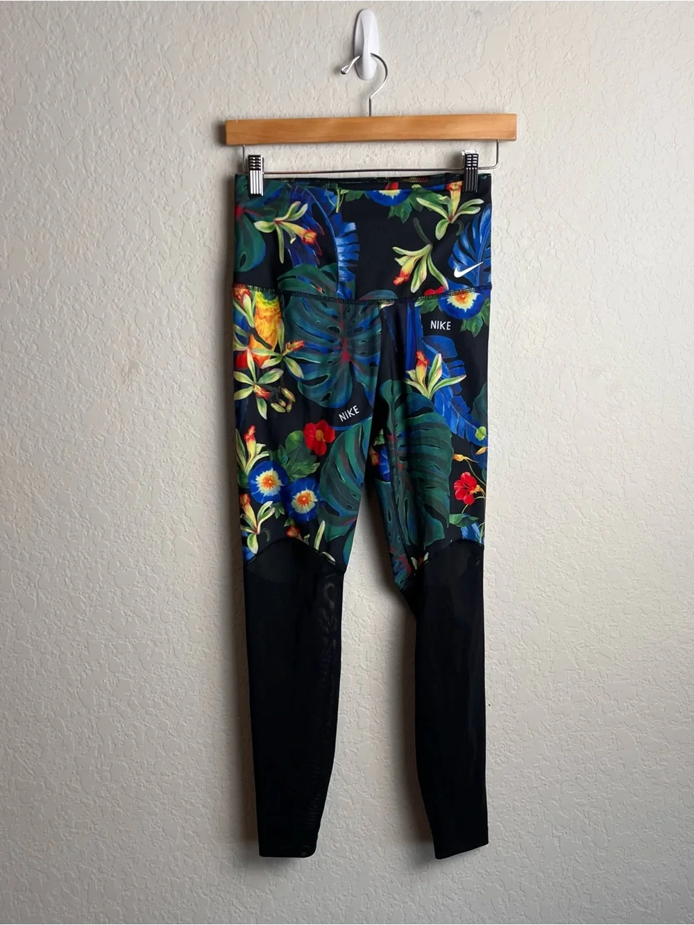Nike Power 7/8 Training Tights Leggings Small S Tropical Floral Mesh Women’s